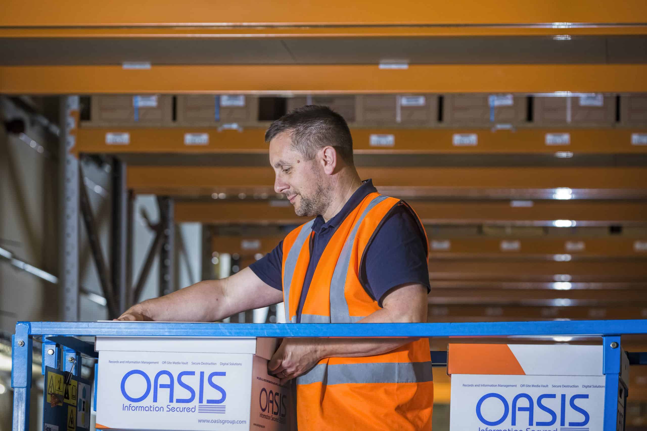 Warehouse Operative working in a Records Centre