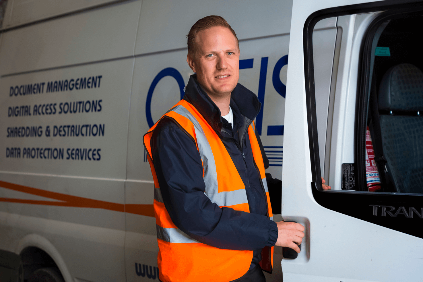 Man opening van door
